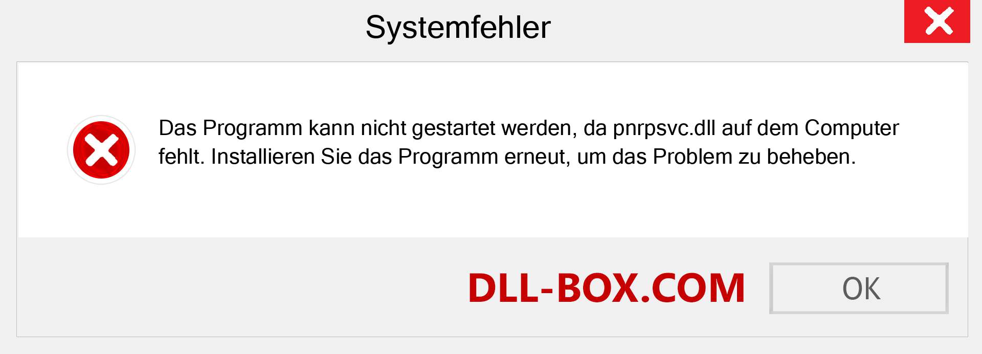 pnrpsvc.dll-Datei fehlt?. Download für Windows 7, 8, 10 - Fix pnrpsvc dll Missing Error unter Windows, Fotos, Bildern